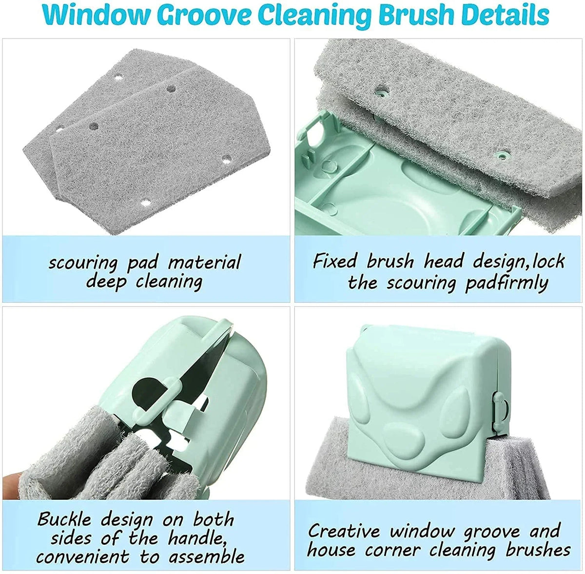 Window Slot Track Groove Dust Cleaner Remover Brush Tool Magic Window Cleaning Brush - 10656