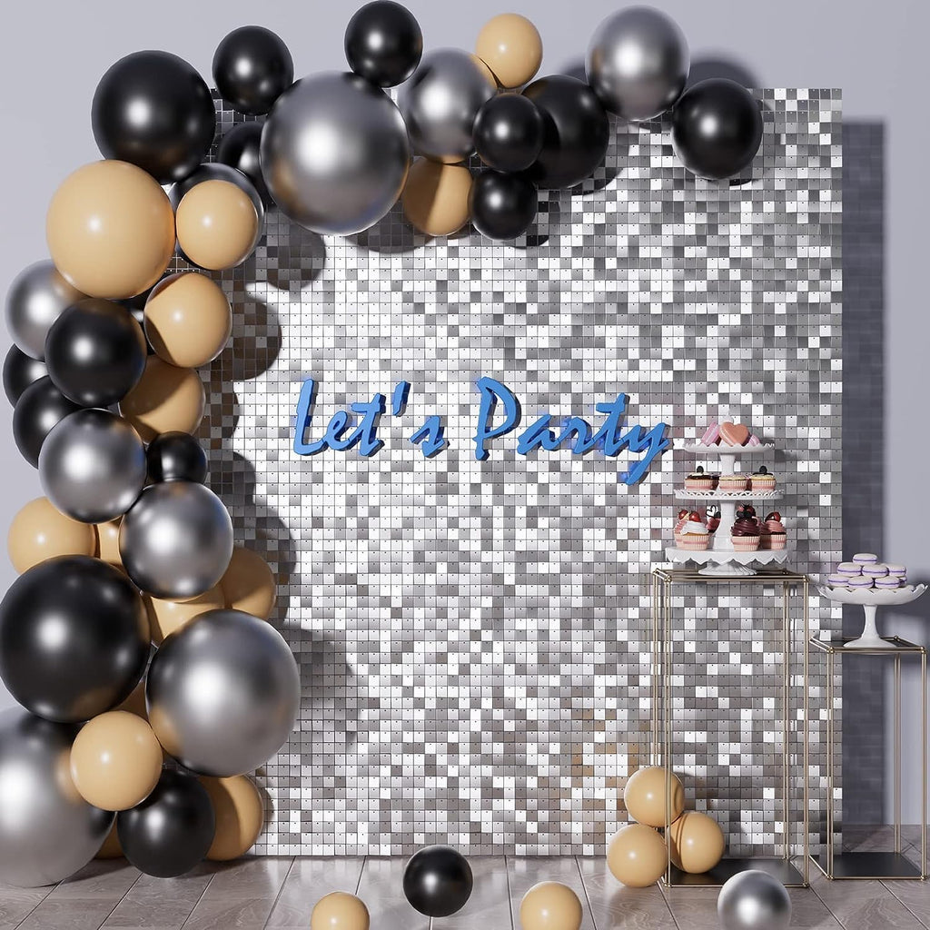 Decoration Silver Shimmer Wall Panel Backdrop Decorations for Birthday Parties, Anniversary, Wedding, Marriage Party Dcor - 21087
