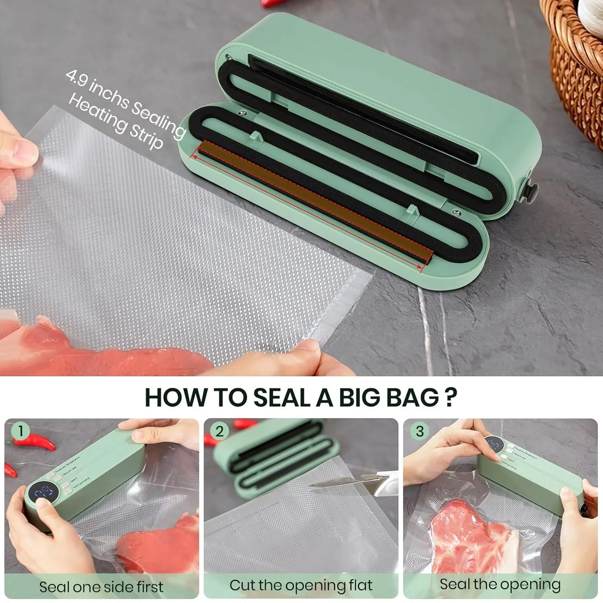 Vacuum Sealer Machine for Packing 3-in-1 Cordless Portable Packaging Machine (Vacuum Sealer Machine) - 11264