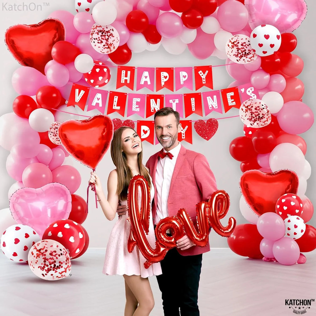 Happy Valentined Day Red and Pink Balloon Set - 10257