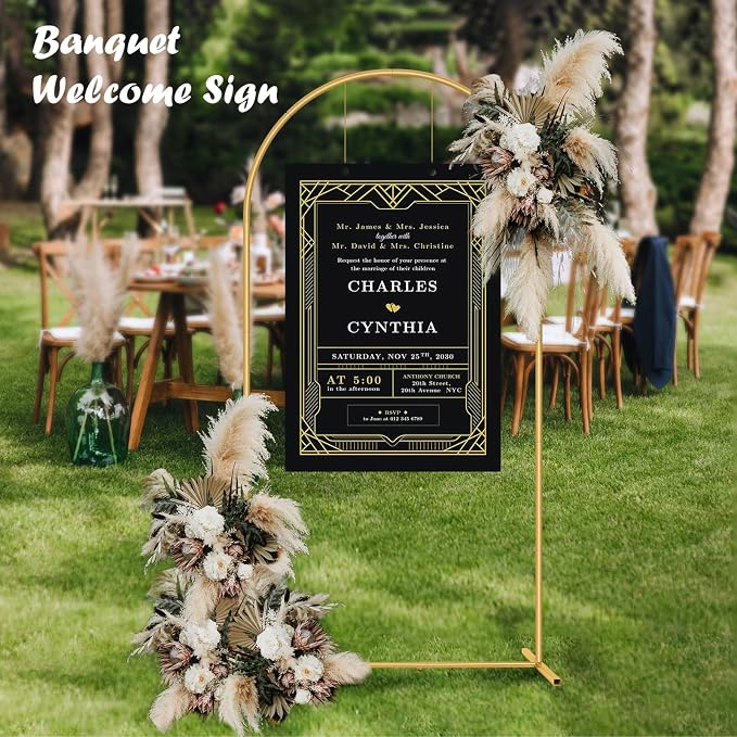 Metal Arch Backdrop Stand Gold Wedding Balloon Frame Pergola Arbor 4ft. - 21081