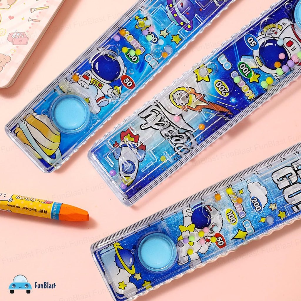 FunBlast Scale Ruler for Kids – 20 Cm Long Scales with Ball Game & Puzzle for Kid, Scales Ruler Set for Students, Stationary Gifts for Kid {Random Design} - 20943