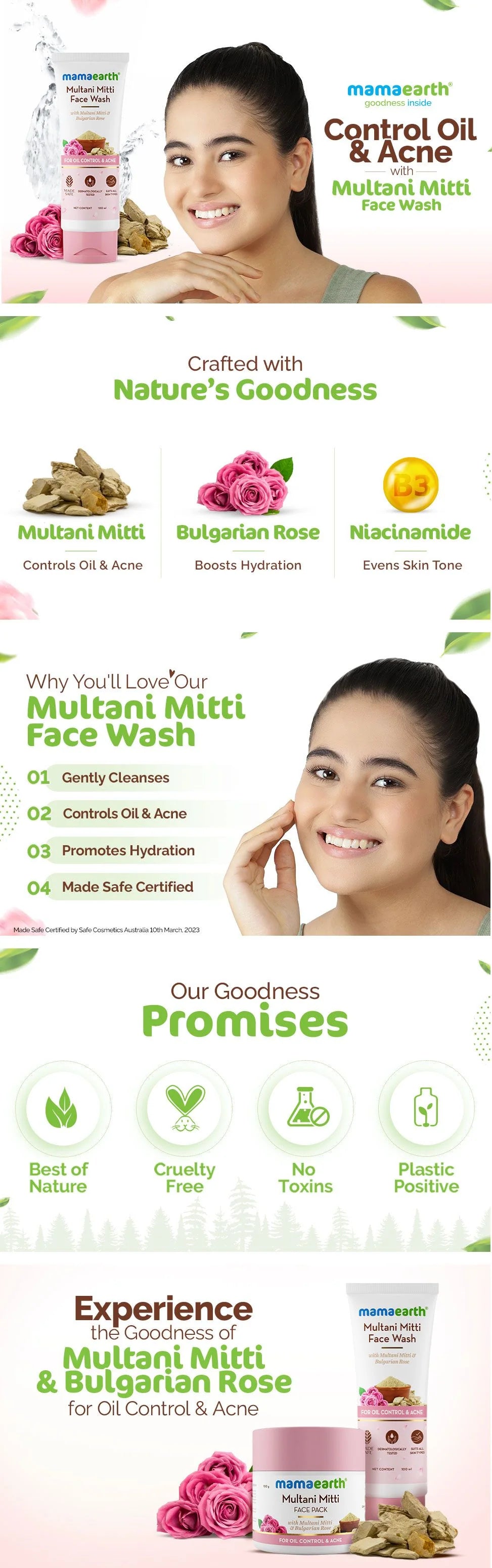 Mama Earth Multani mitti face wash