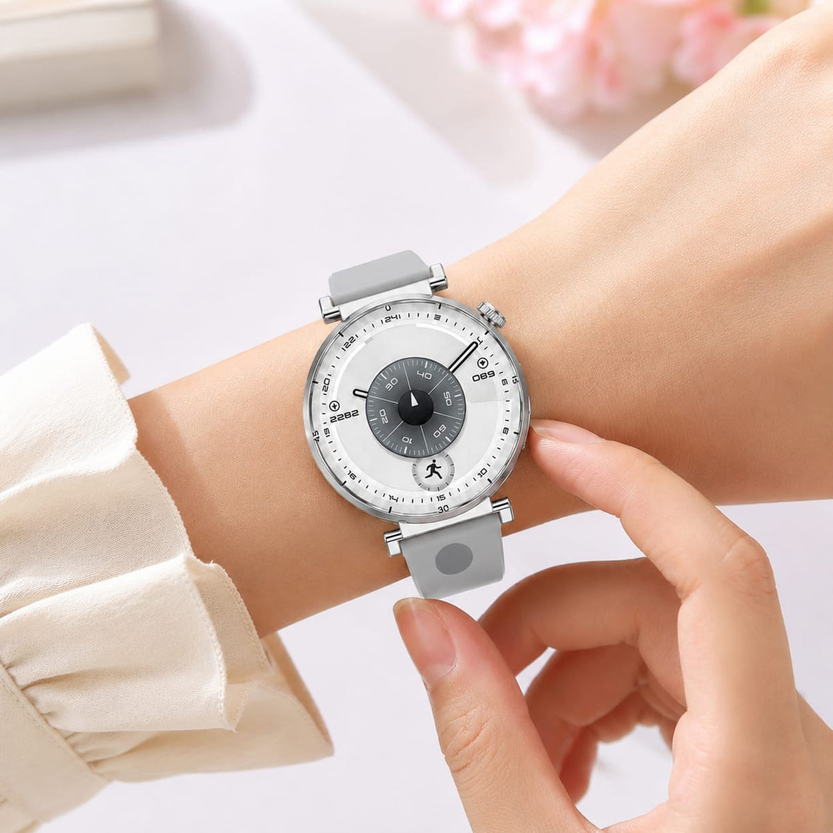 GTS 6 Stylish Smart Watch For both boys and girls  with Soft Silicone Strap – Elegant Round Dial (Random colour) - 21047