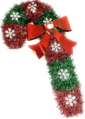 Shiny Tinsel Candy Cane Green and Red Wall Stair Hanging Decor - 010040