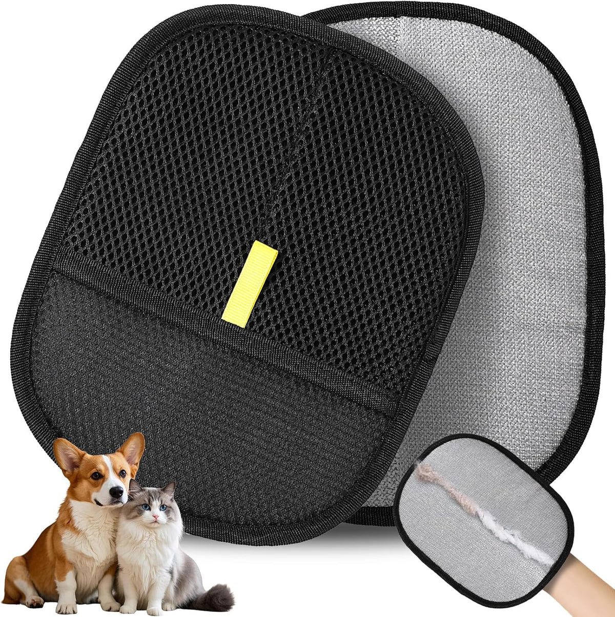 Hair Removal Gloves for Cats Dogs Reusable Pet Hair Remover Tool Mitt for Clothing Furniture Couch Carpets and Car Seats - 20768