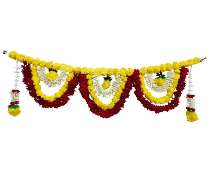 Door Pom + Cotton Toran 3 Feet Reusable - 5016