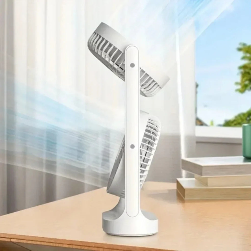 360 Degree Rotation Illuminated Dual Desktop Fan with 3 Speeds - 20177