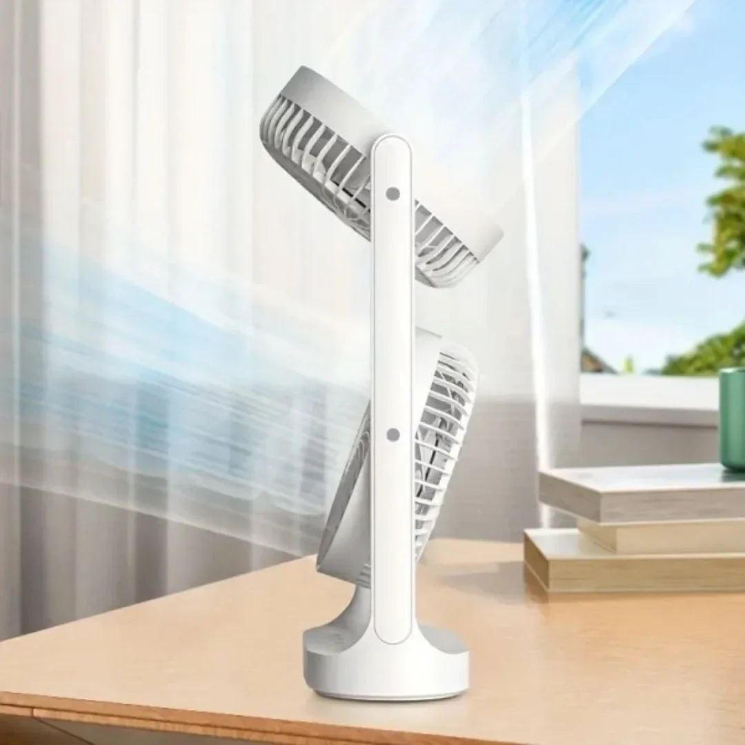 360 Degree Rotation Illuminated Dual Desktop Fan with 3 Speeds - 20177
