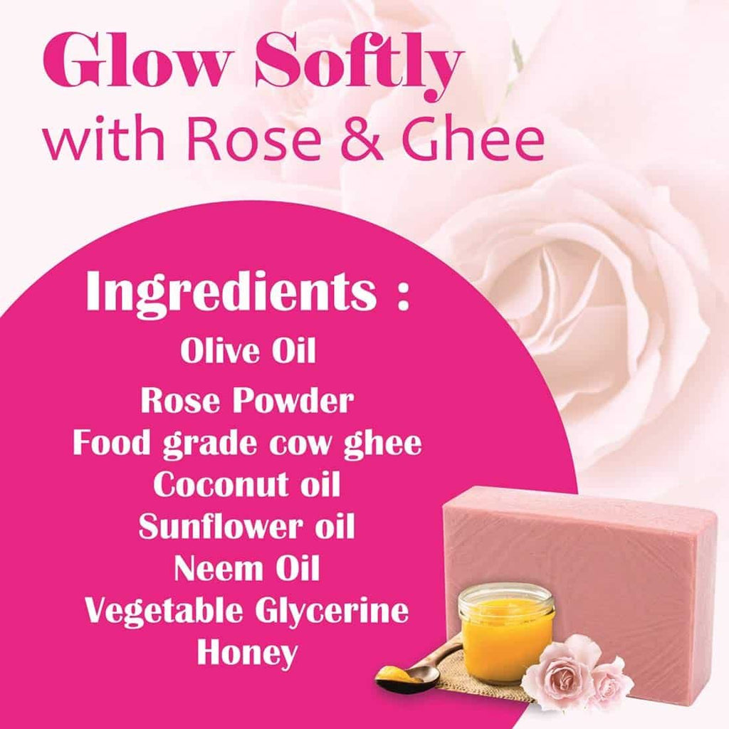 Rose Cow Ghee Herbal Soap - Pack of 2