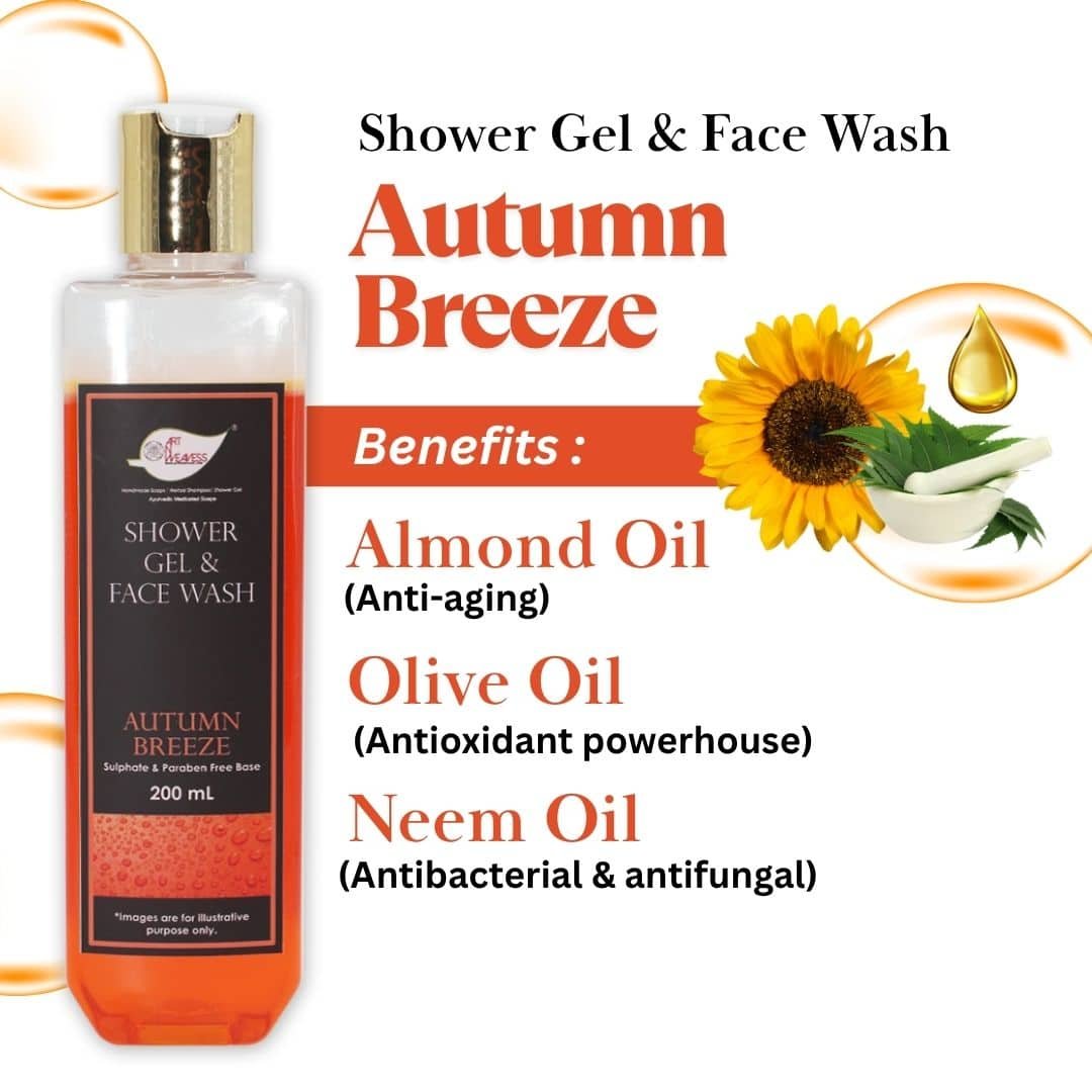 Autumn Breeze Shower Gel & Face wash with Sulphates & Parabens free Base – 200ml