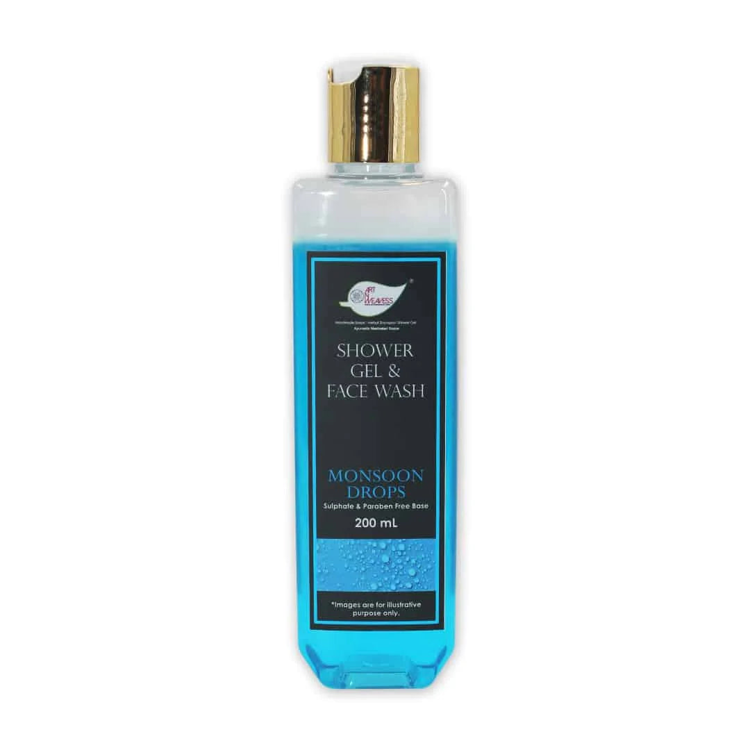 Monsoon Drops Shower Gel & Face wash with Sulphates & Parabens free Base 200ml