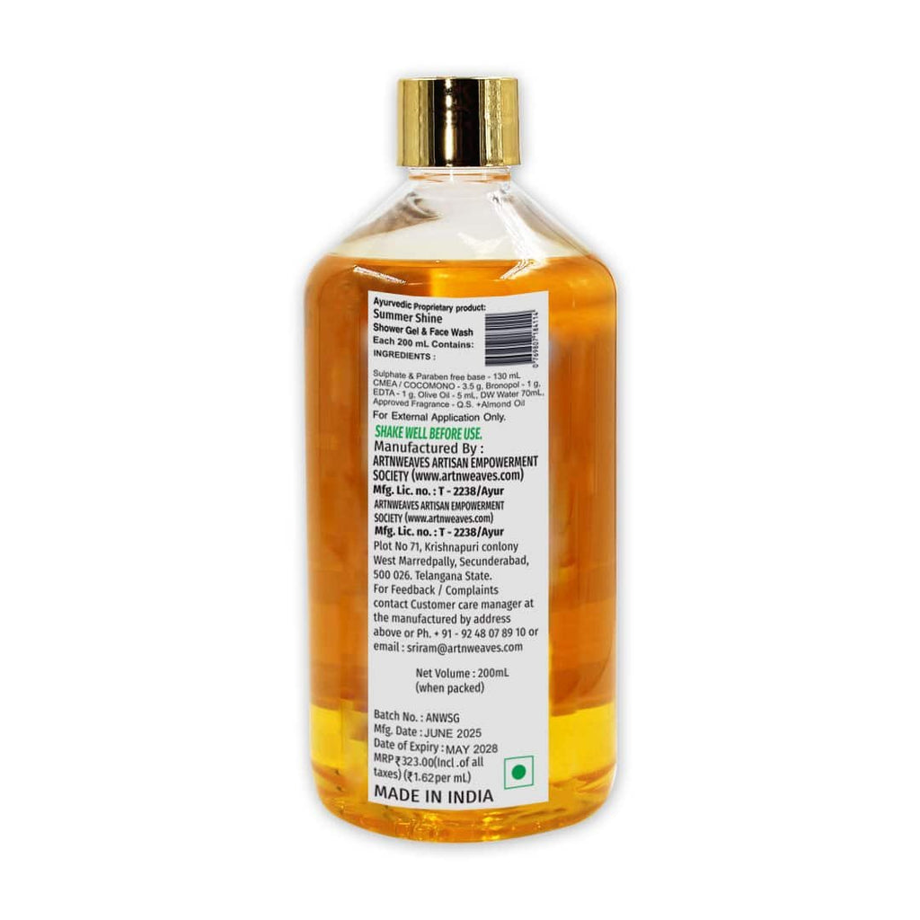 Summer Shine Shower Gel & Face wash with Sulphates & Parabens free Base – 500ml