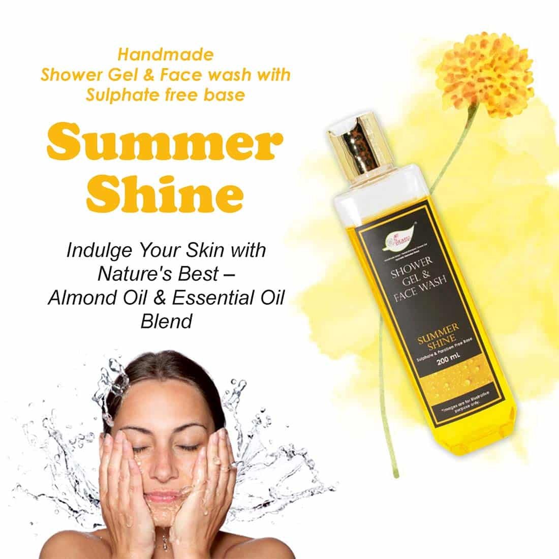 Summer Shine Shower Gel & Face wash with Sulphates & Parabens free Base – 200ml