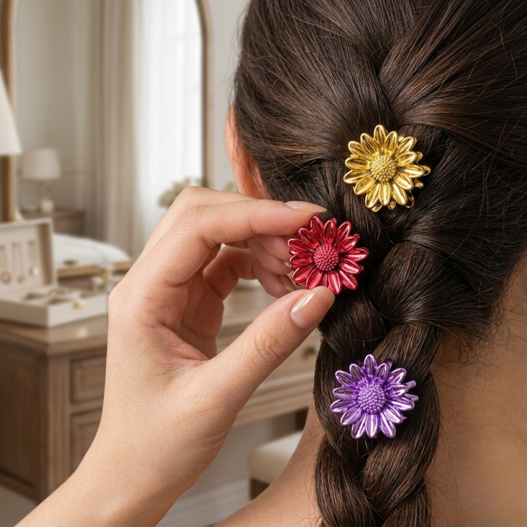 {Pack of 10} Floral Hair Clutcher Random Color for Women and Girls - 20619