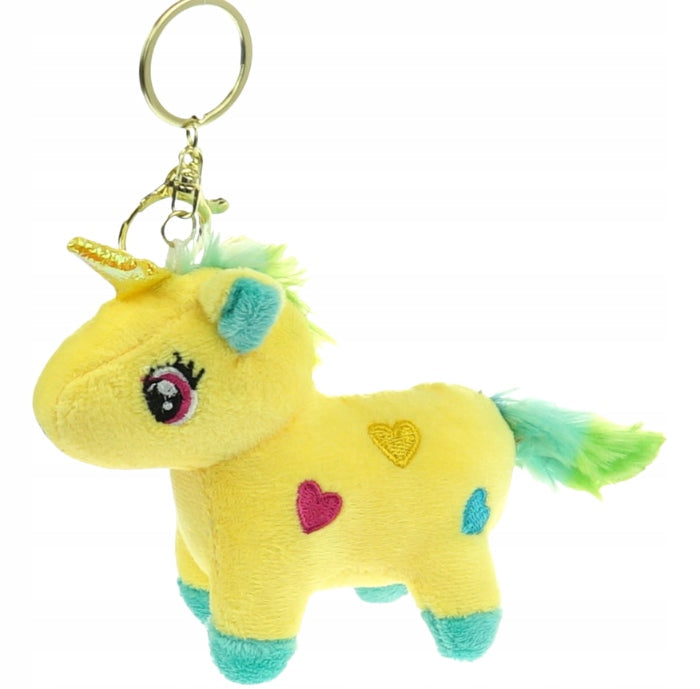 Unicorn Keychain Poof Tail Plush Pendant Unicorn Plush Toy Key Ring {Random Color} - 11171