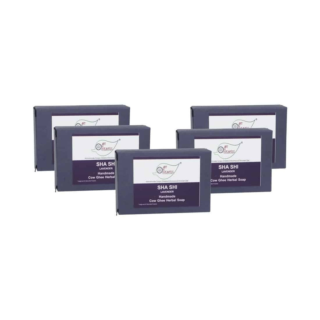 Lavender Cow Ghee Herbal Soap – Economy Pack 5