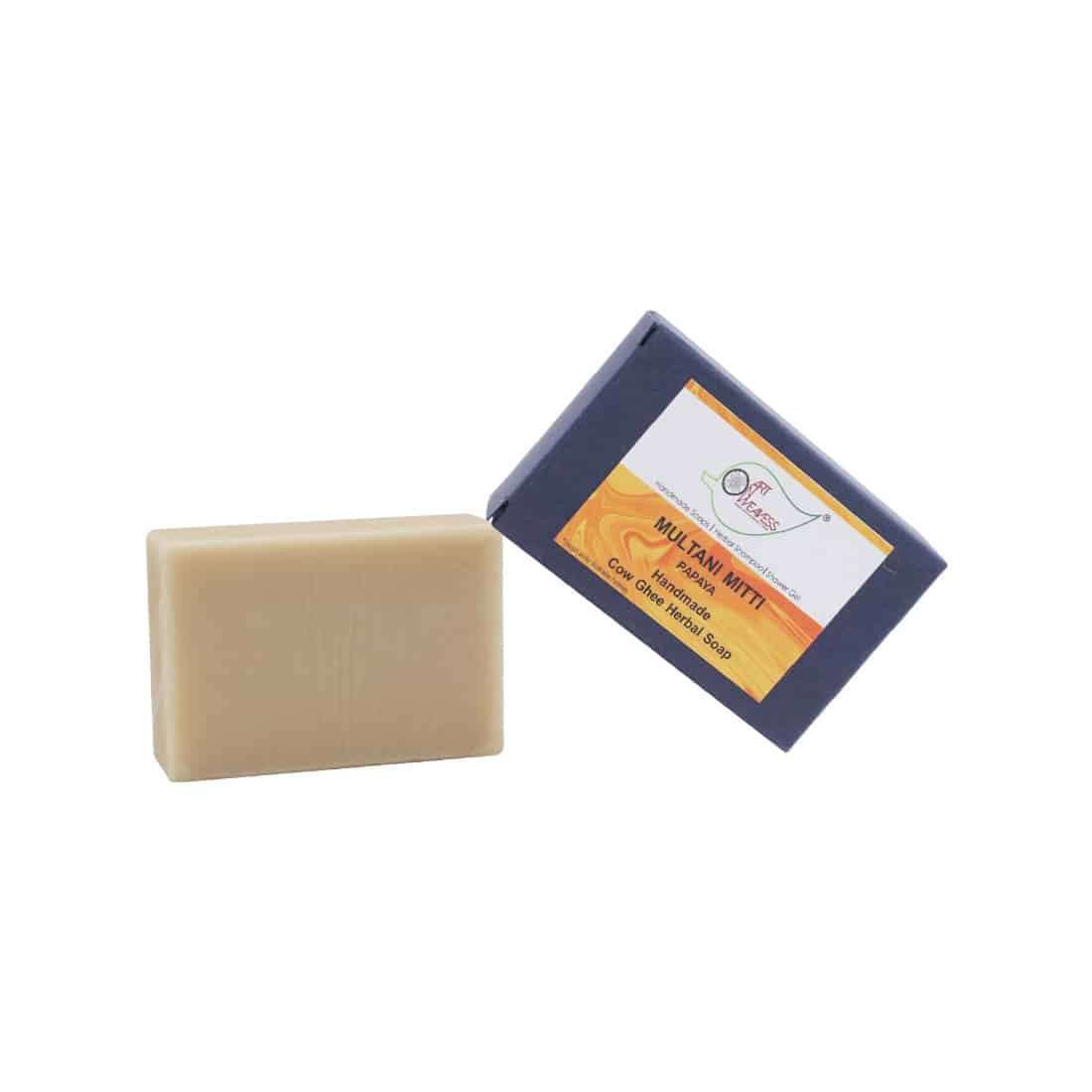 Multani Mitti Papaya Cow Ghee Herbal Soap – Economy Pack 3