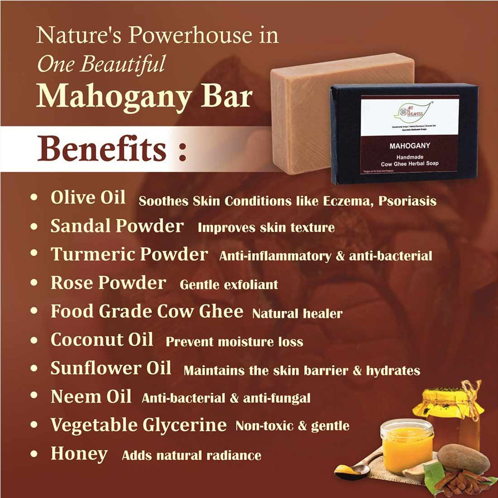 Mahogany Cow Ghee Herbal Soap – Economy Pack 3