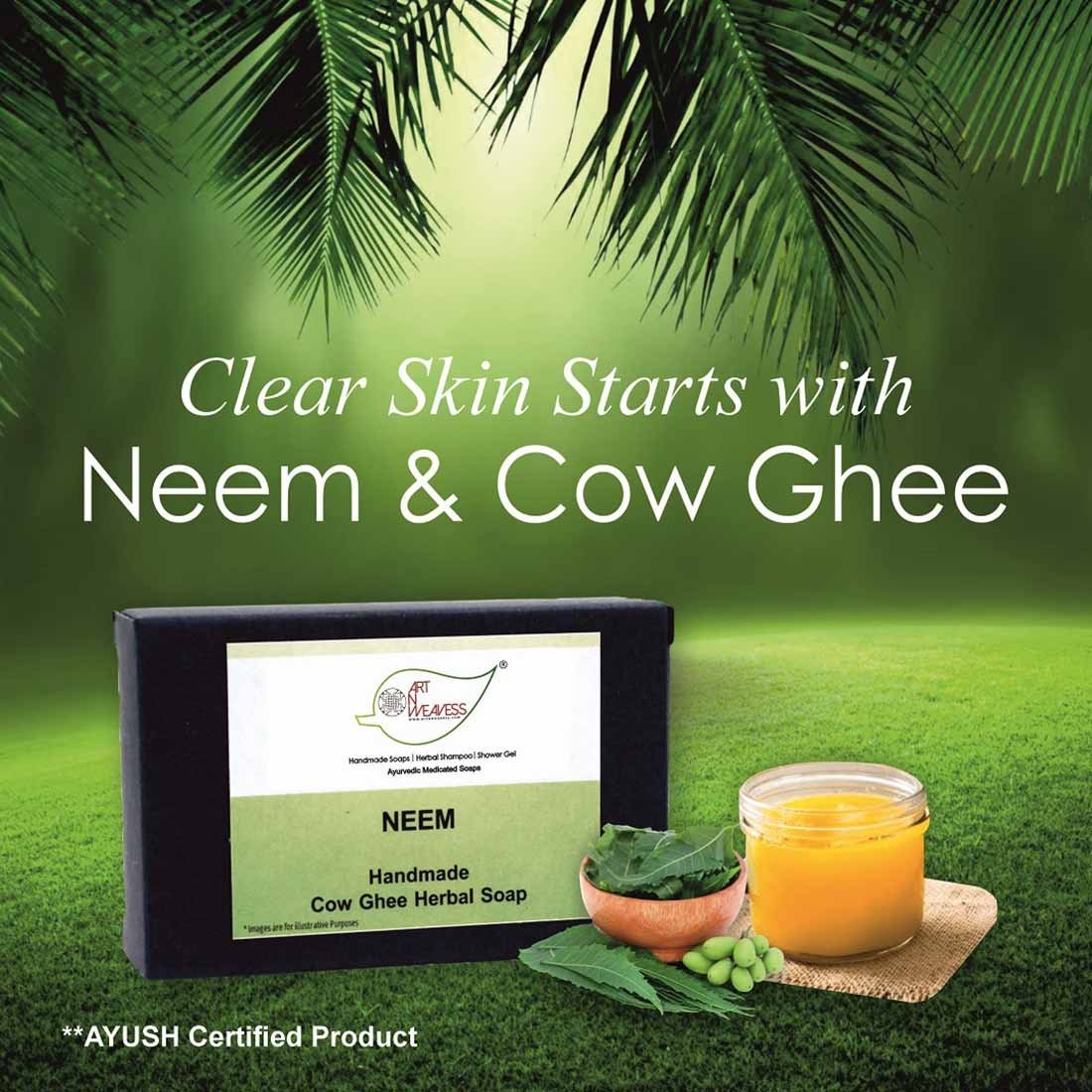 Neem Cow Ghee Herbal Soap – Economy Pack 5