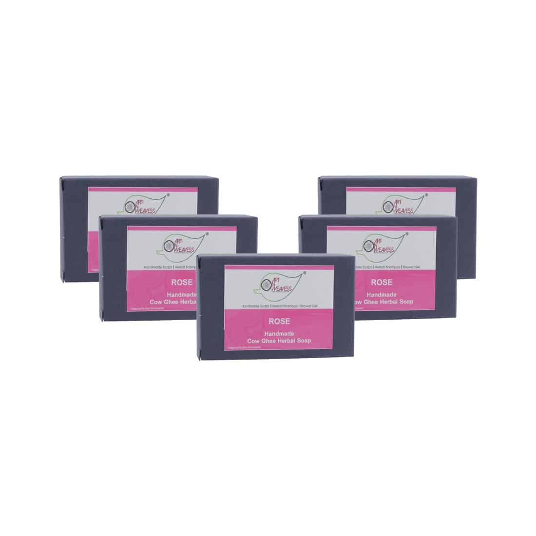Rose Cow Ghee Herbal Soap – Economy Pack 5