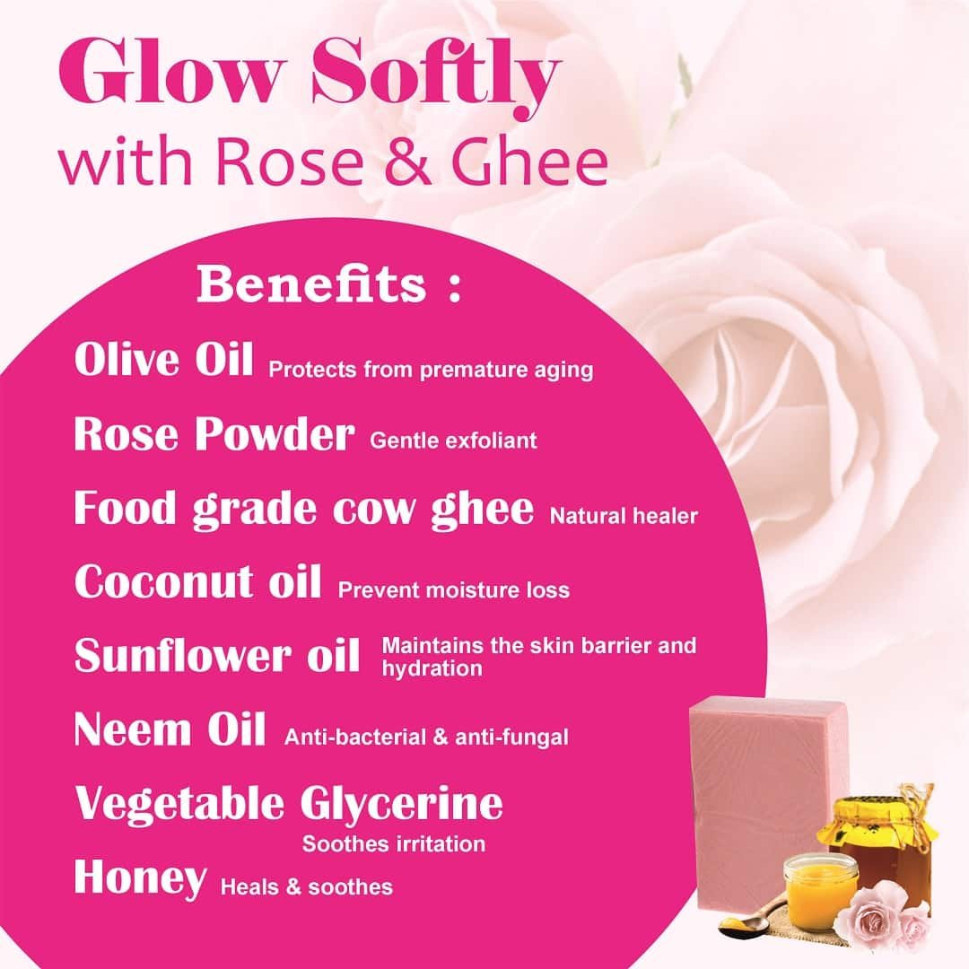 Rose Cow Ghee Herbal Soap Gift Pack - Pack of 2