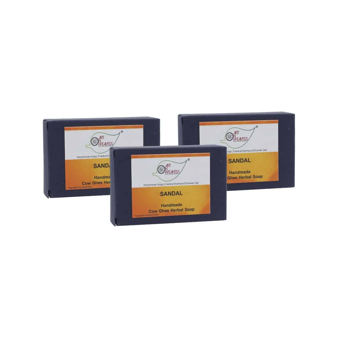 Sandal Cow Ghee Herbal Soap – Economy Pack 3