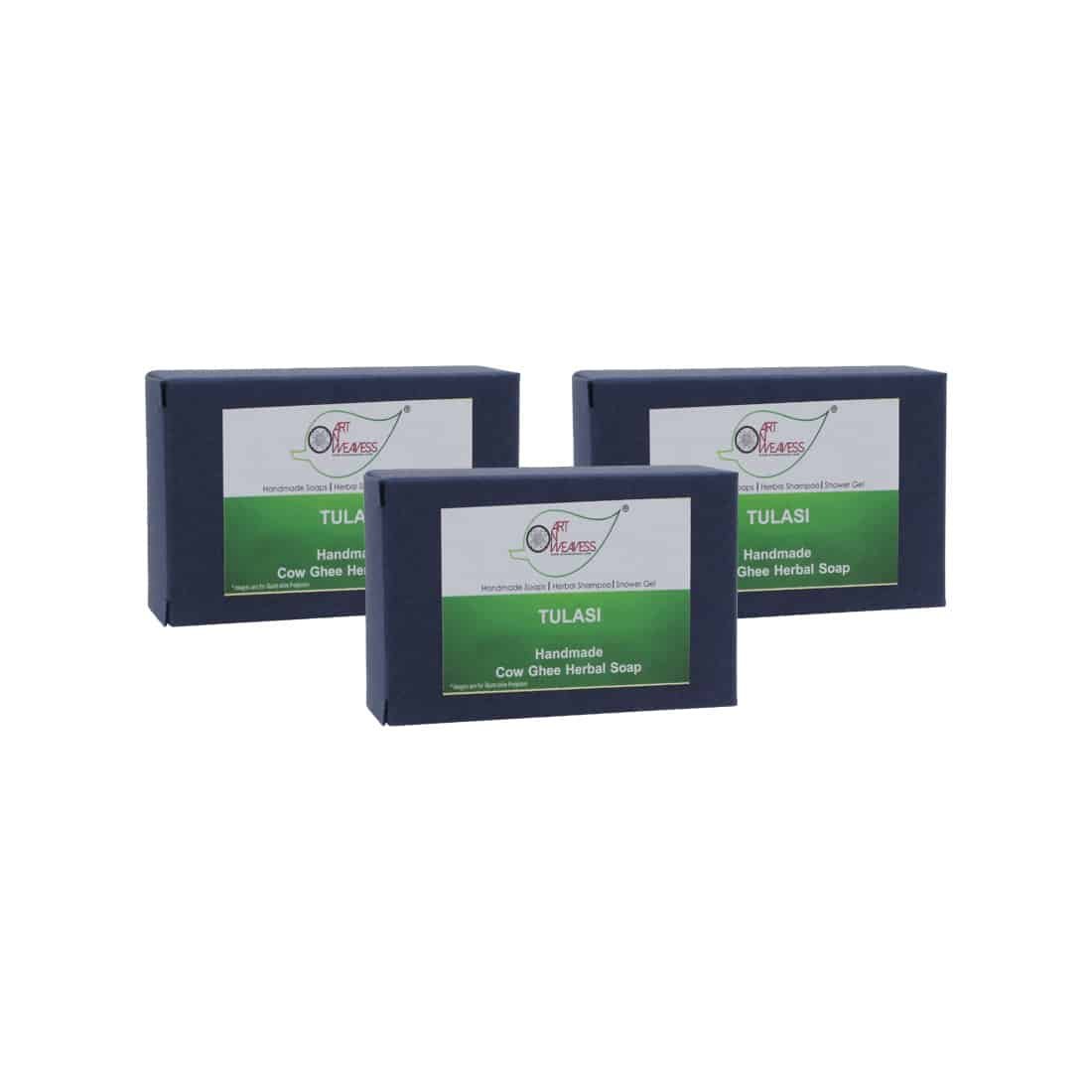 Tulasi Cow Ghee Herbal Soap – Economy Pack 3
