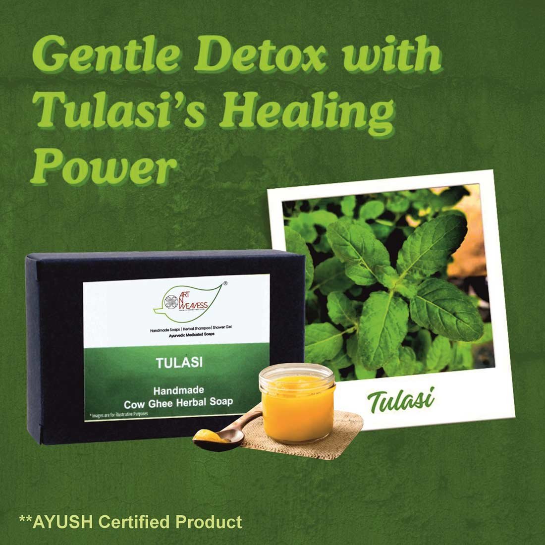 Tulasi Cow Ghee Herbal Soap – Economy Pack 5