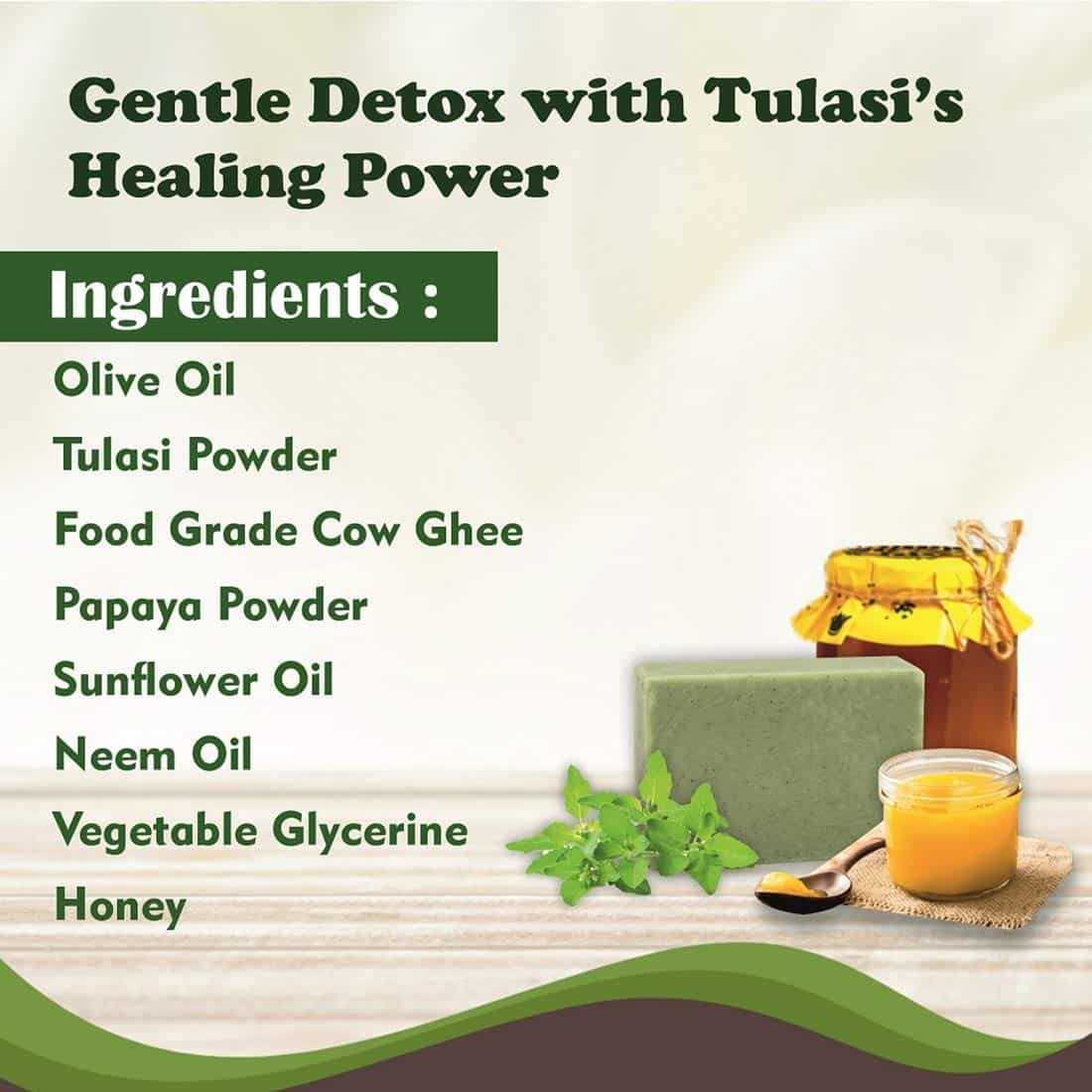 Tulasi Cow Ghee Herbal Soap - Pack of 2
