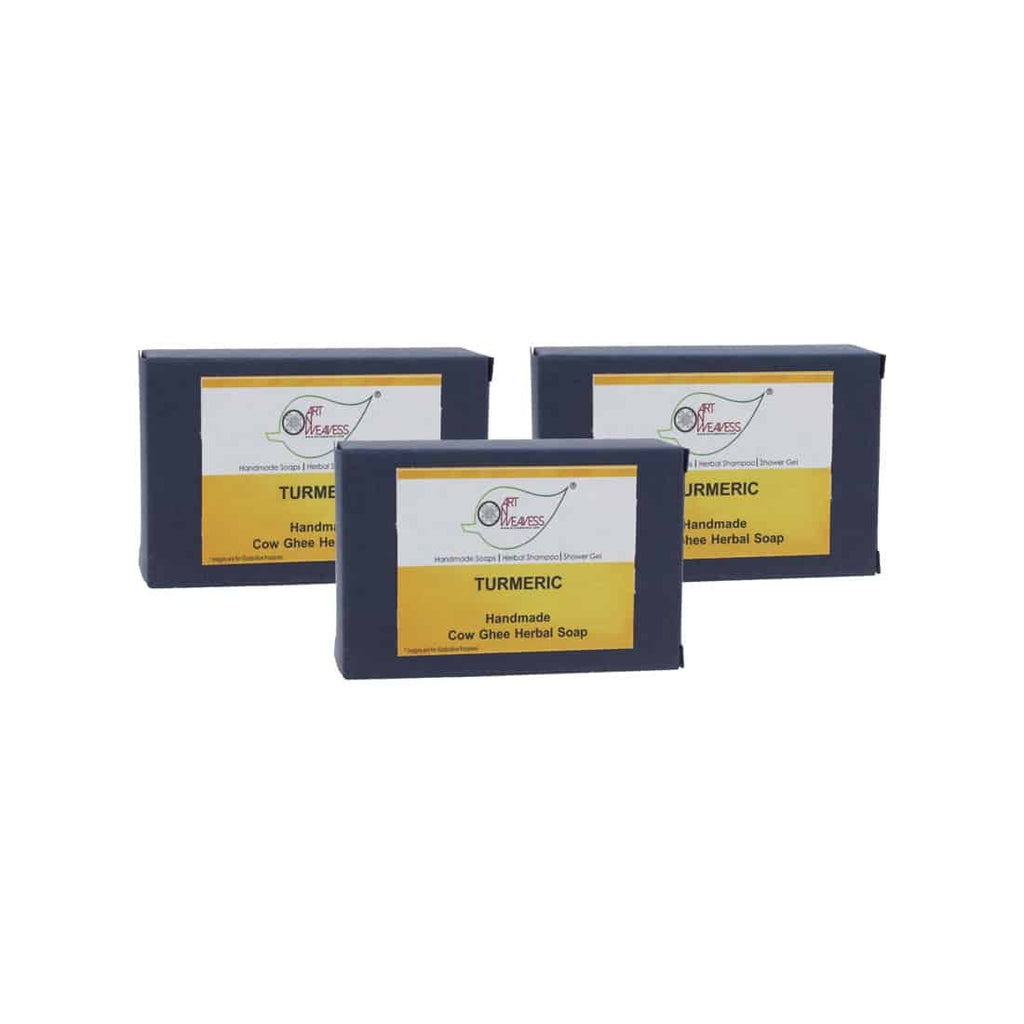 Turmeric Cow Ghee Herbal Soap – Economy Pack 3