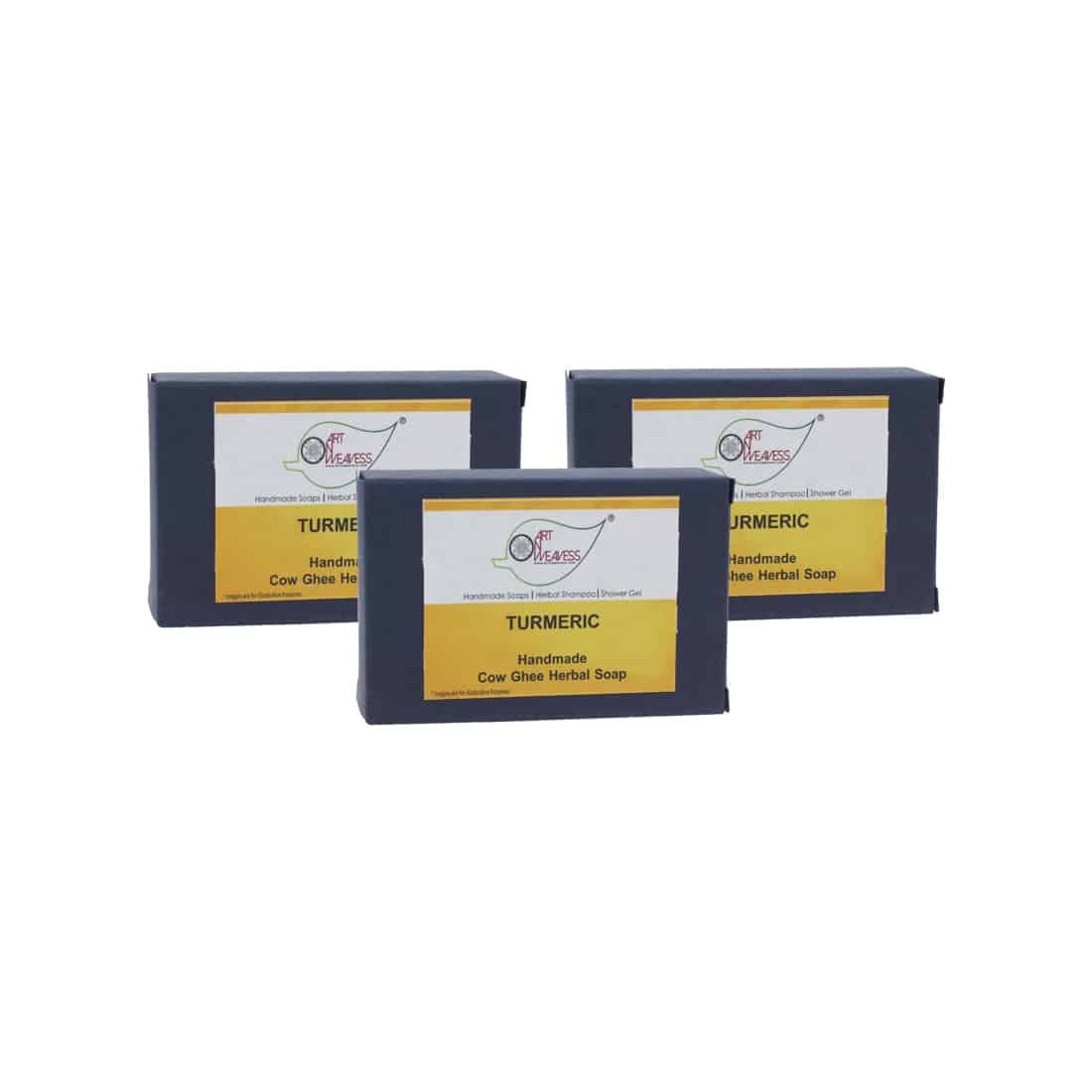 Turmeric Cow Ghee Herbal Soap – Economy Pack 3