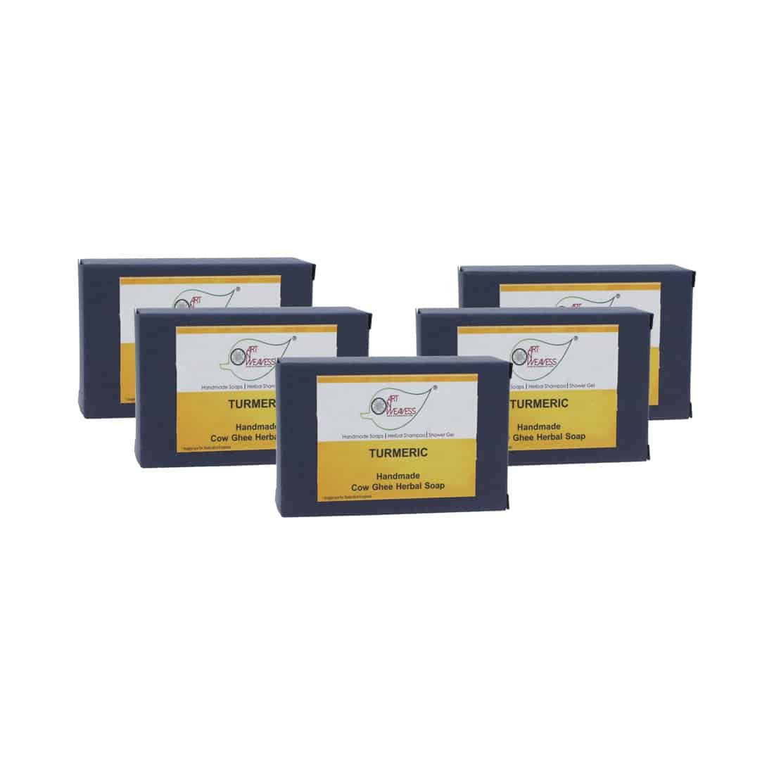 Turmeric Cow Ghee Herbal Soap – Economy Pack 5