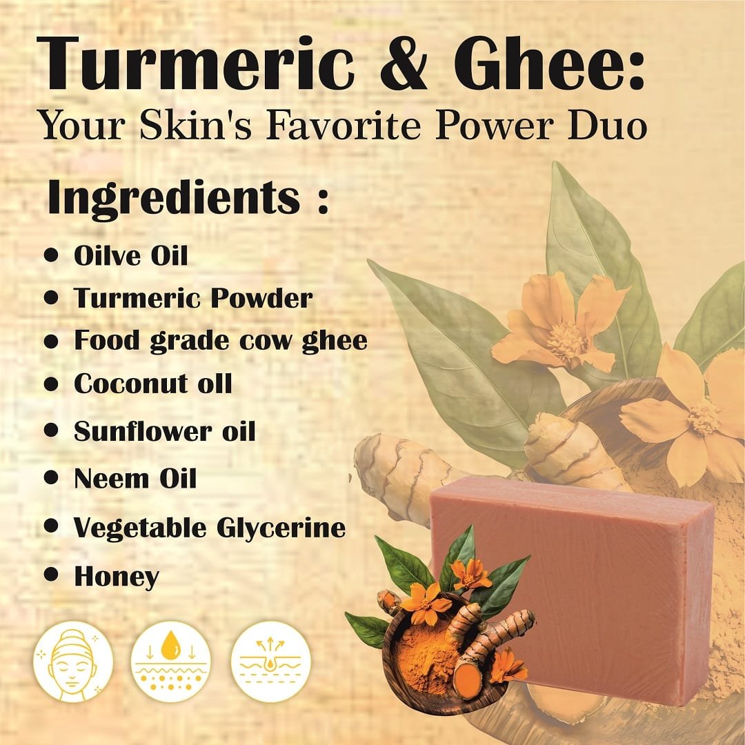 Turmeric Cow Ghee Herbal Soap Gift Pack - Pack of 2