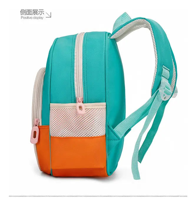 Hot Selling Waterproof Cartoon Unisex Kids bag with Spine Protection for Kindergarten School {Random Color} - 20541
