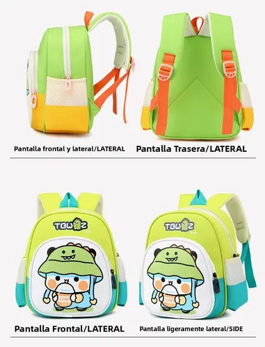 Hot Selling Waterproof Cartoon Unisex Kids bag with Spine Protection for Kindergarten School {Random Color} - 20541