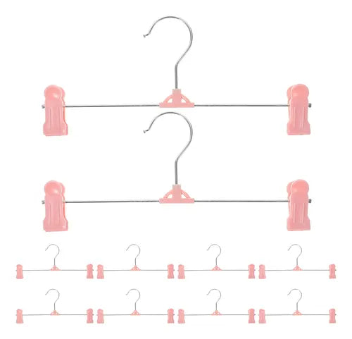 Trouser Hangers, Skirt Hangers with Adjustment Plastic Grip Pant Hangers {Random Color} - 20712