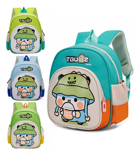Hot Selling Waterproof Cartoon Unisex Kids bag with Spine Protection for Kindergarten School {Random Color} - 20541