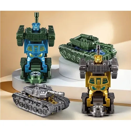 Juguete Giratorio Transformable Barato, Trompo Antiestres para Adultos y Ninos, 3 in 1, Juguetes Robot Tanque Deformable - 20822