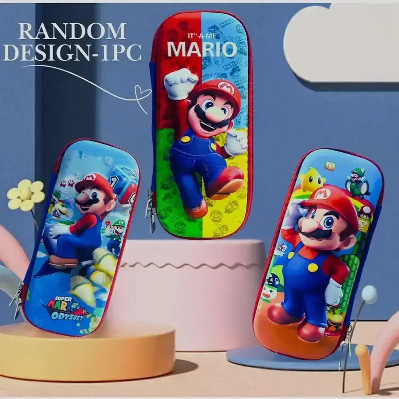 3D Super Hero Pen Pencil Case 1Pc with Large Capacity,Trendy Geometry Pencils Box for Kids {Random Design} - 20744