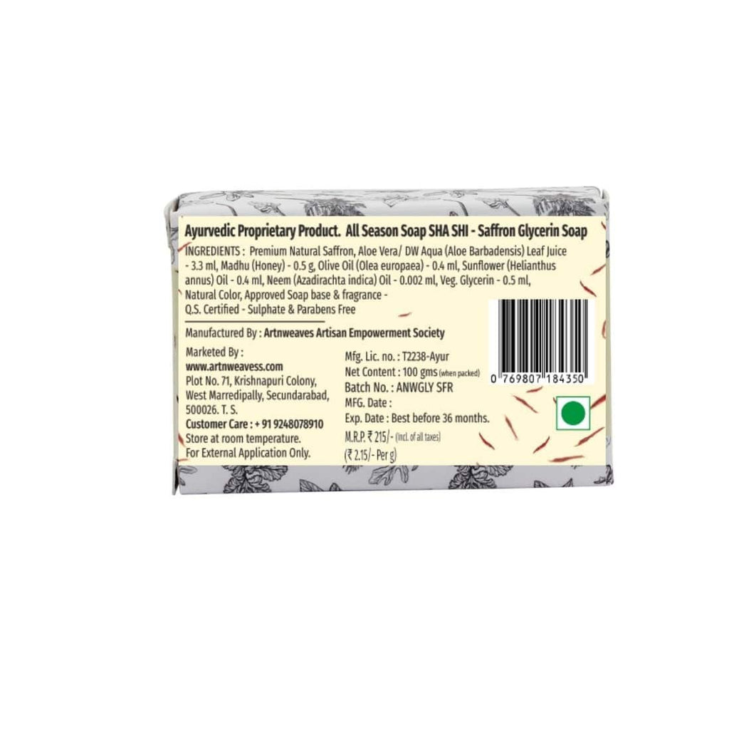 SHA SHI Saffron Glycerin Handmade Soap Gift Pack - Pack of 2