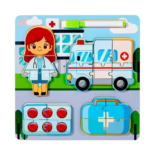 3D Puzzle Model Professional Tool Drawing Board Young Children Education Wooden Puzzle 3-6 Years Old Baby Toy - 020056