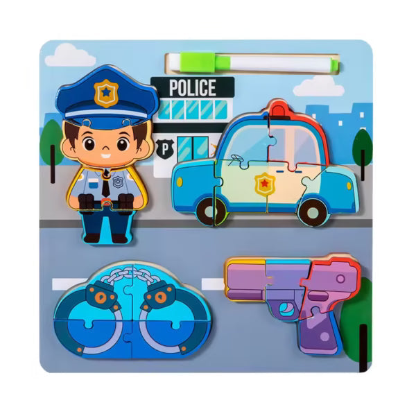 3D Puzzle Model Professional Tool Drawing Board Young Children Education Wooden Puzzle 3-6 Years Old Baby Toy - 020056