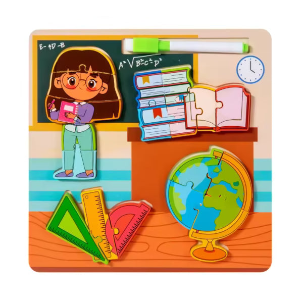 3D Puzzle Model Professional Tool Drawing Board Young Children Education Wooden Puzzle 3-6 Years Old Baby Toy - 020056