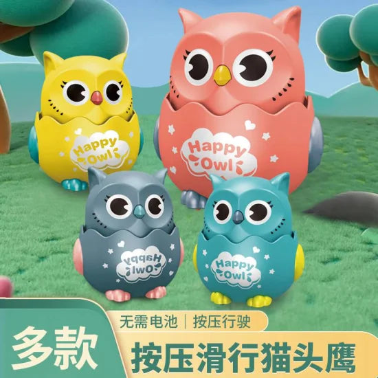 Happy Owl Press and Go Owl Toys, Educational Crawling Toy for Kids Random Colours - 20325