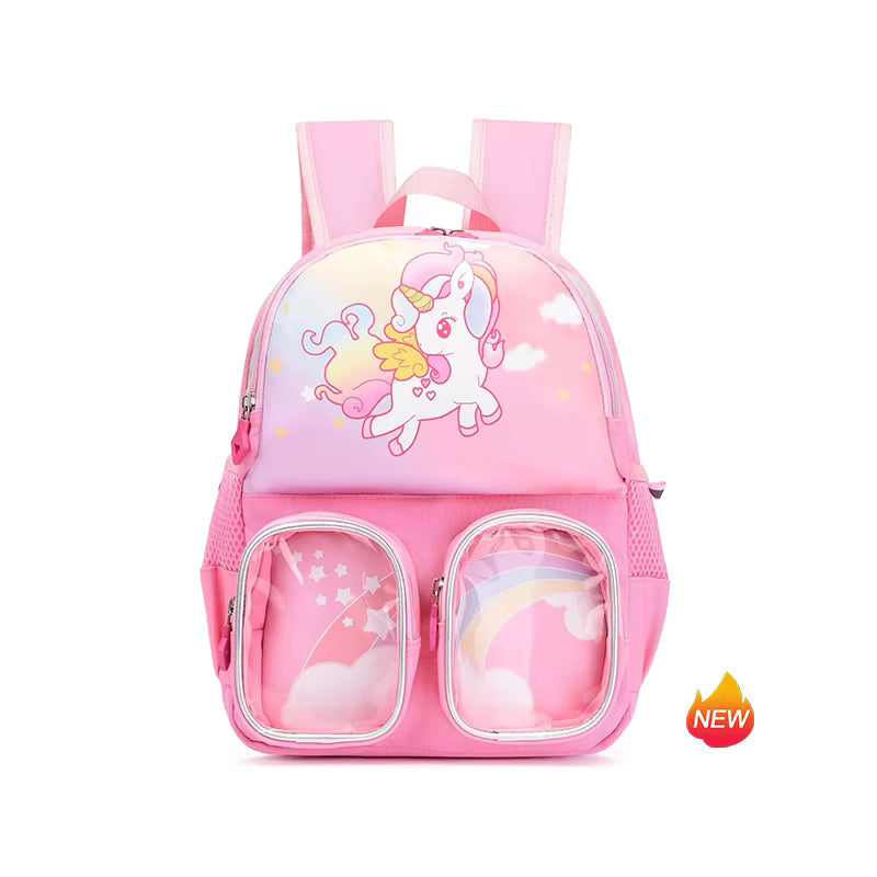 Cartoon Backpack: Cute Trendy Prints, Suitable for Boys & Girls Size=32*23*15 Cm {Random Design} - 20406
