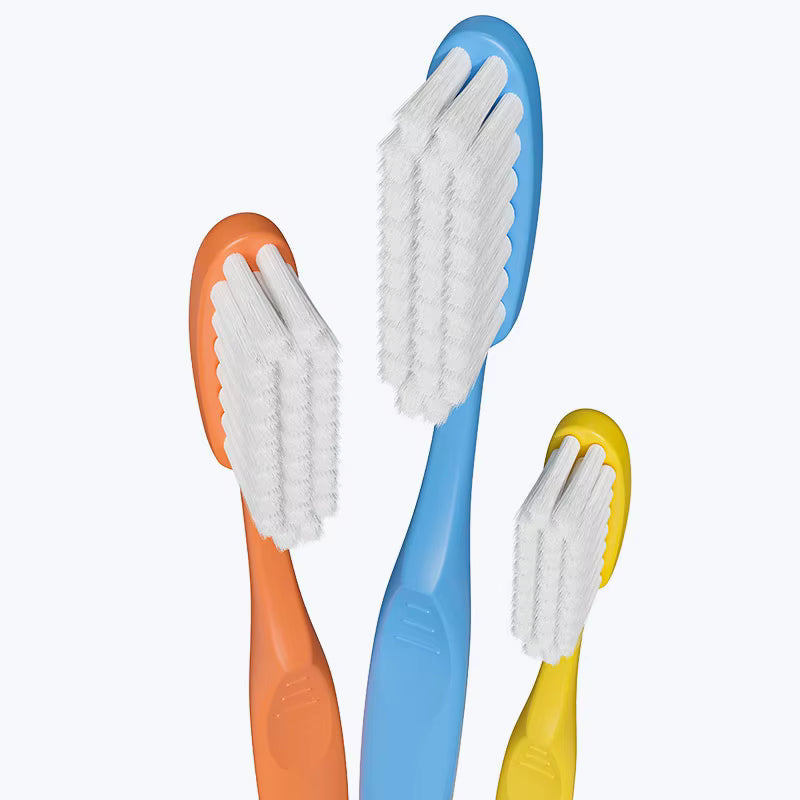 S-123A Elastic Medium Manual Toothbrushes for Adults, Regular Size Head {Multicolor}