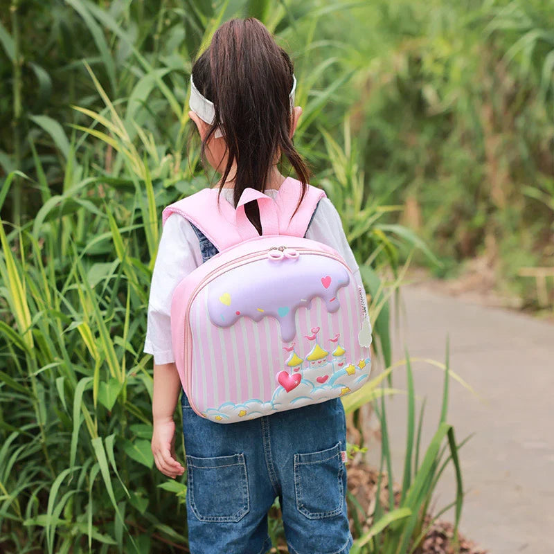 GBT-8840 Cartoon Backpack Preschool Baby Girls and Boys Castles Rockets School Bags {Random Design}