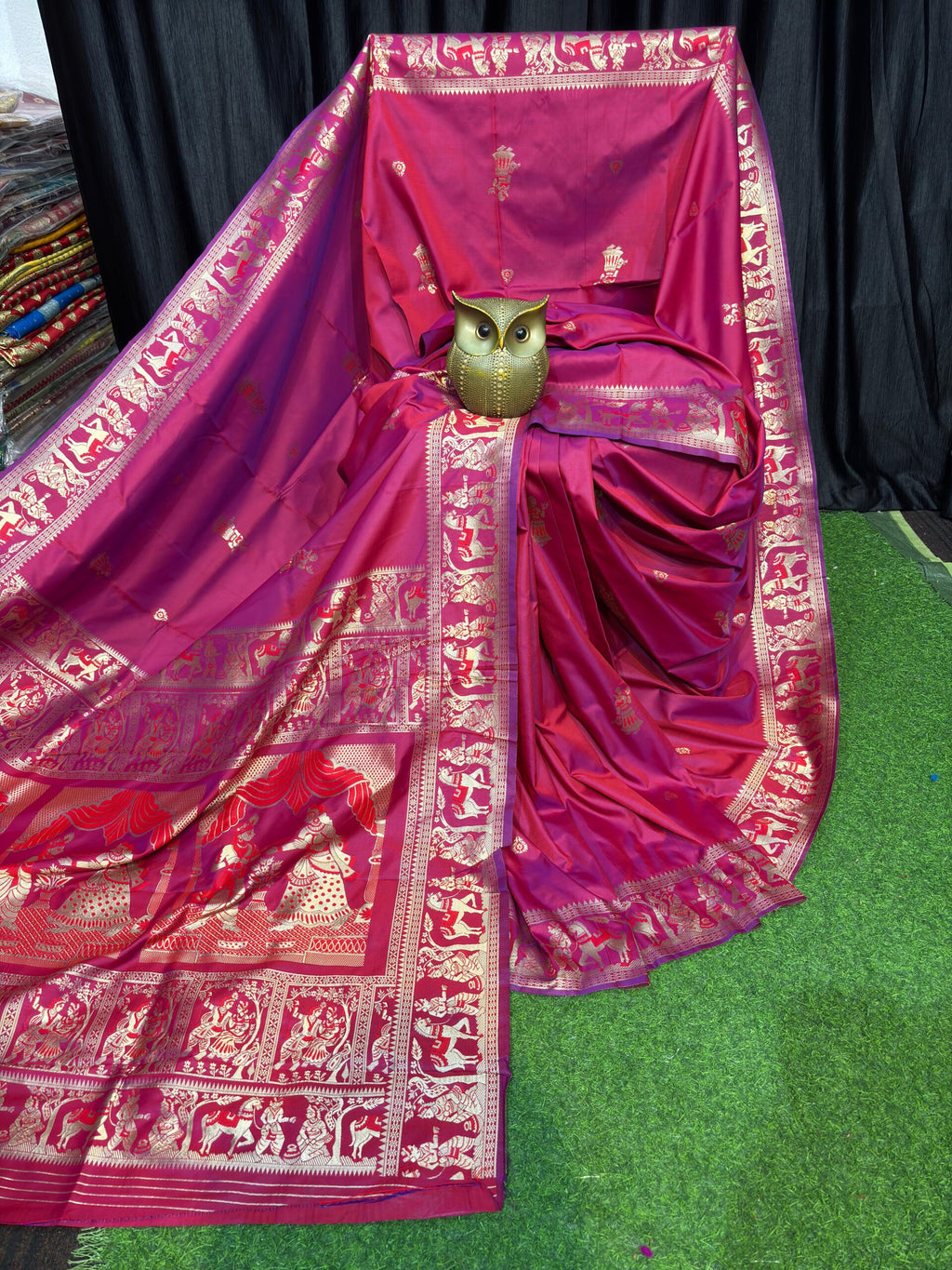 The Magenta Muse – Handcrafted Bishnupuri Silk Saree