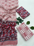 Cotton Suit Set with Mulmul Dupatta - 06
